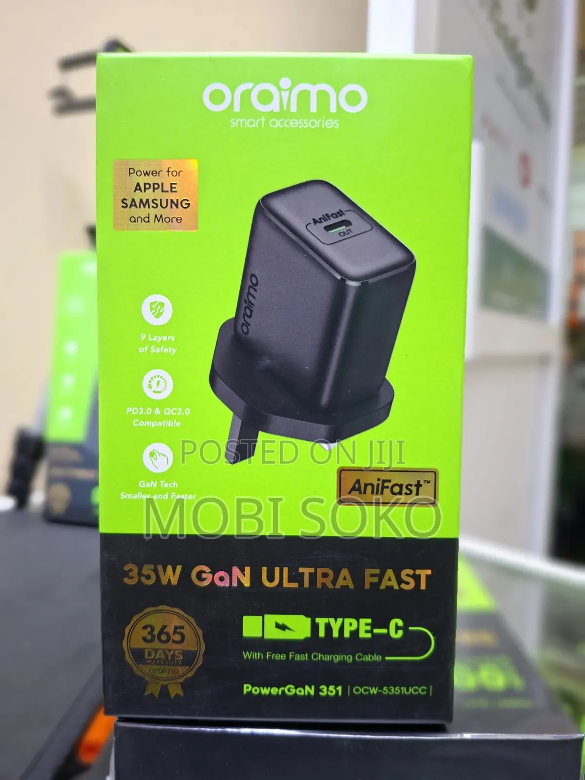 Oraimo PowerGaN 351 + C to C Cable 35W GaN Charger