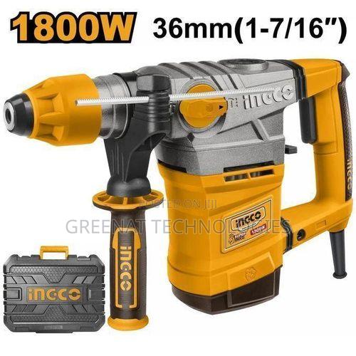 INGCO Industrial 1800W Rotary Hammer Drill With Case + Accessories