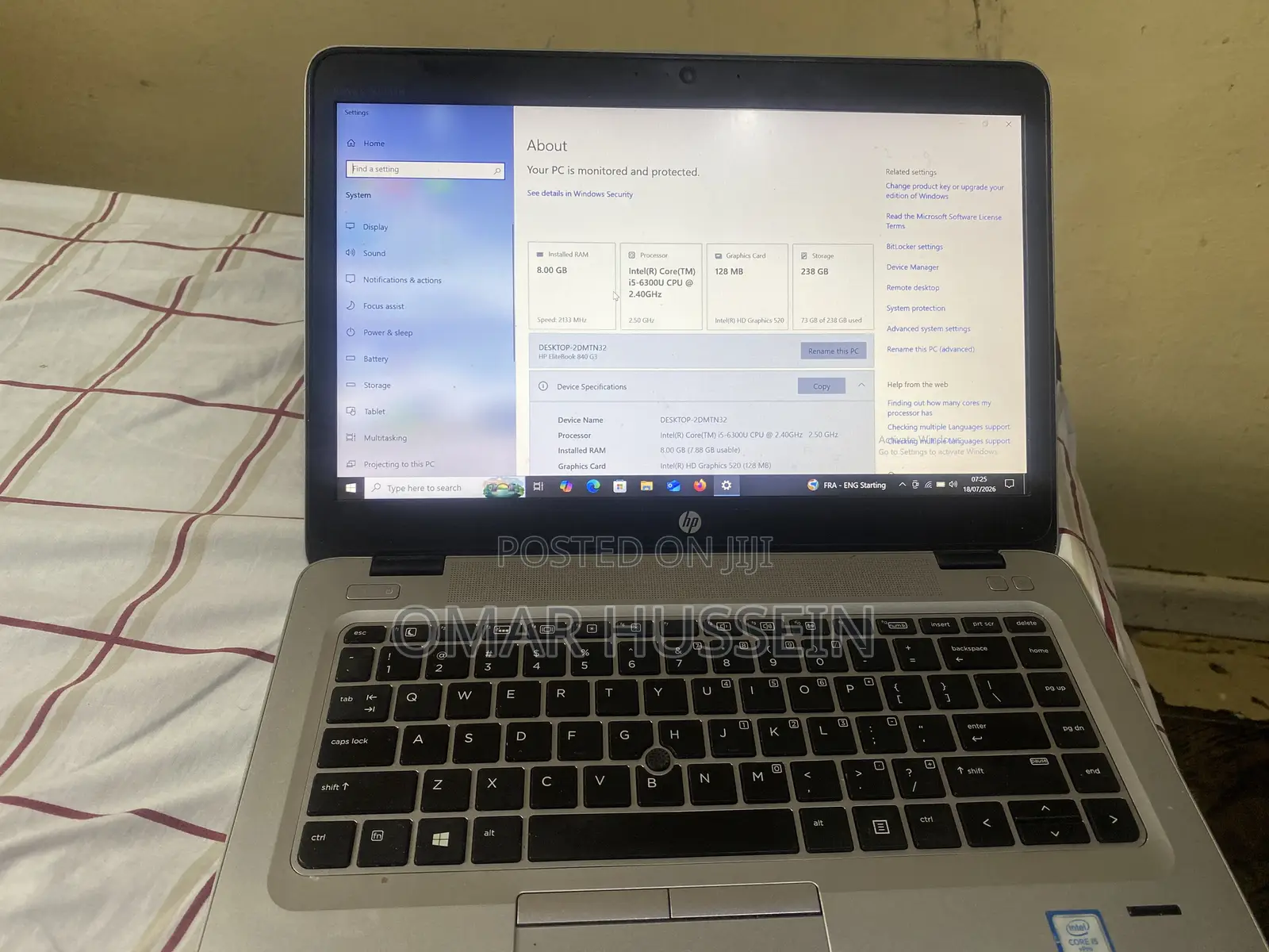 Laptop HP EliteBook 840 G3 8GB Intel Core i5 SSD 256GB