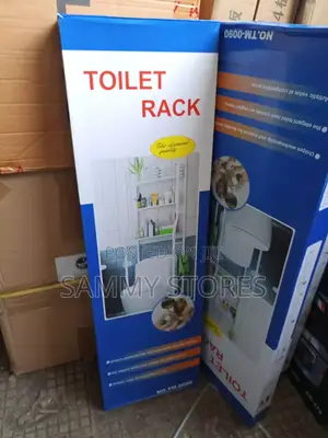 Bathroom Over Toilet Storage Shelf Metal Organizer Rack White