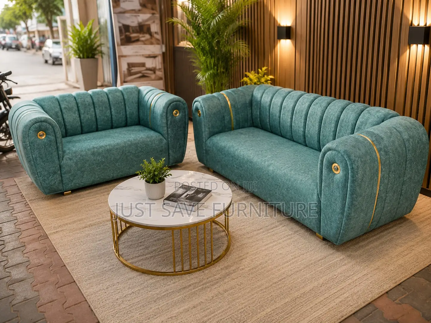 Luxury Teal 3+2 Sofa Set
