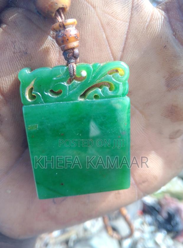 Genuine Carved Green Gemstone Pendant - thumbnail 2