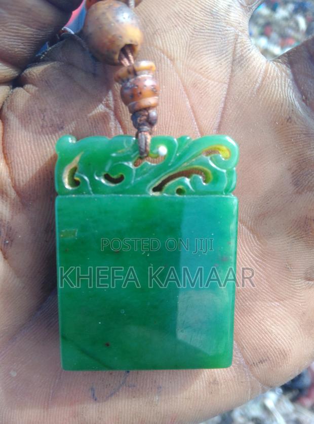 Genuine Carved Green Gemstone Pendant - thumbnail 3