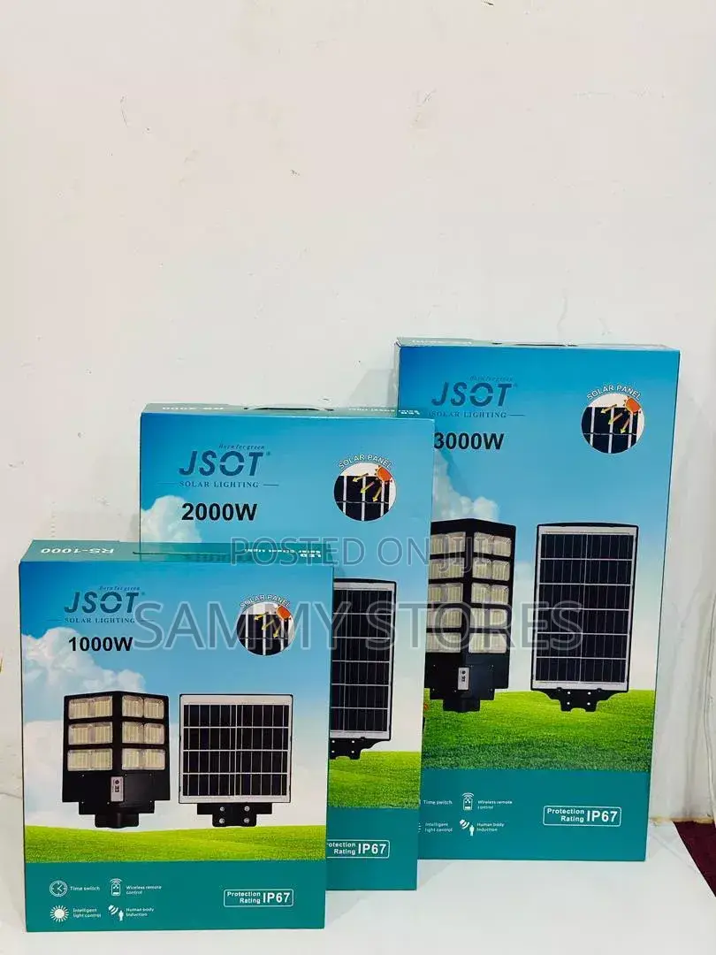 JSOT JS-104 400W Solar LED Street Light With Remote Security Lamp