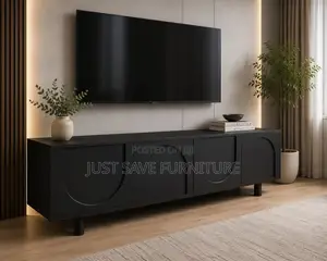 Modern Black TV Stand Cabinet