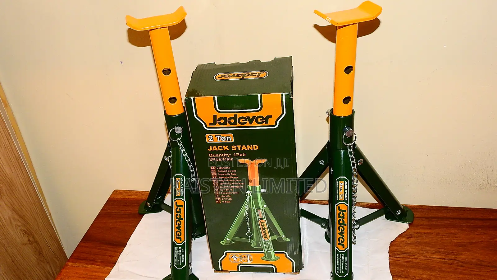 Jadever 3T Adjustable Auto Lift Stands - High Vehicle Jack Stand Pair