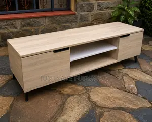 Modern Oak TV Stand With Storage Cabinet