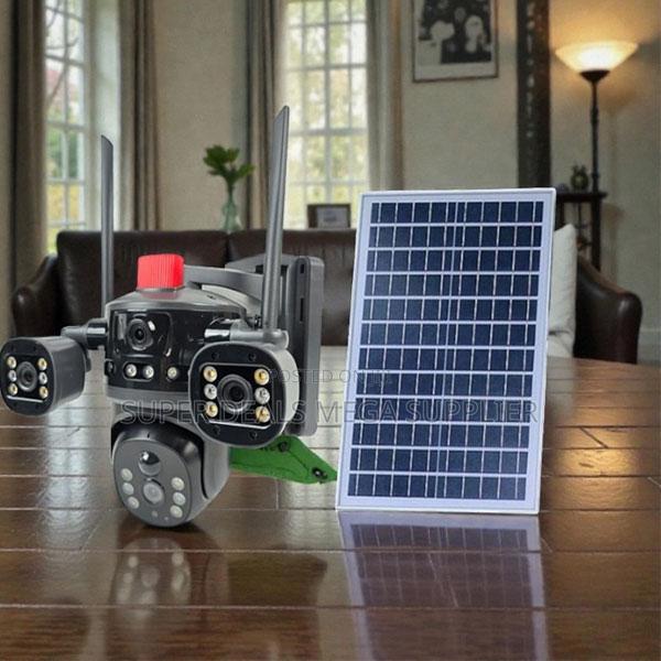 V380Pro 20MP 4G PTZ Rotating Triple Lens Solar Camera 24 Hour Security