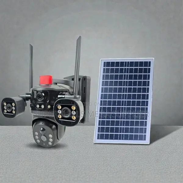 V380 Pro 20MP 4G PTZ Rotating Triple Lens Solar Camera SIM Card Ready