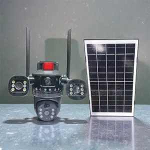 V380 Pro 20MP 4G PTZ Rotating Triple Lens Solar Camera Three Screens
