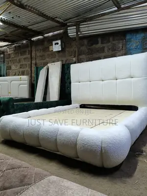 5x6 Bubble Bed – Premium Teddy Fabric Upholstered Platform Bed Frame