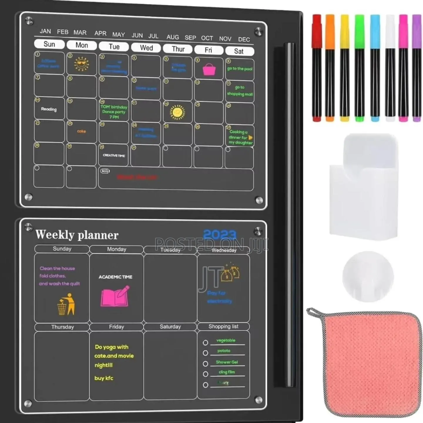 2 PCS Set Magnetic Montly/ WEEKLY Fridge Planner
