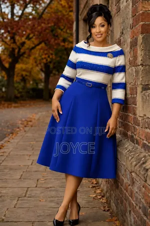 Skater Dress With a Falling Neck