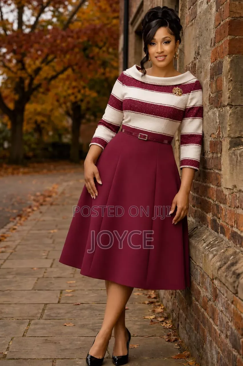 Skater Dress With a Falling Neck