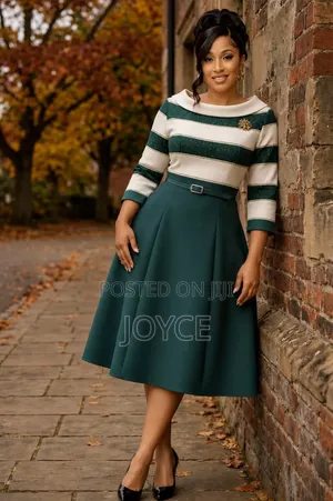 Skater Dress With a Falling Neck