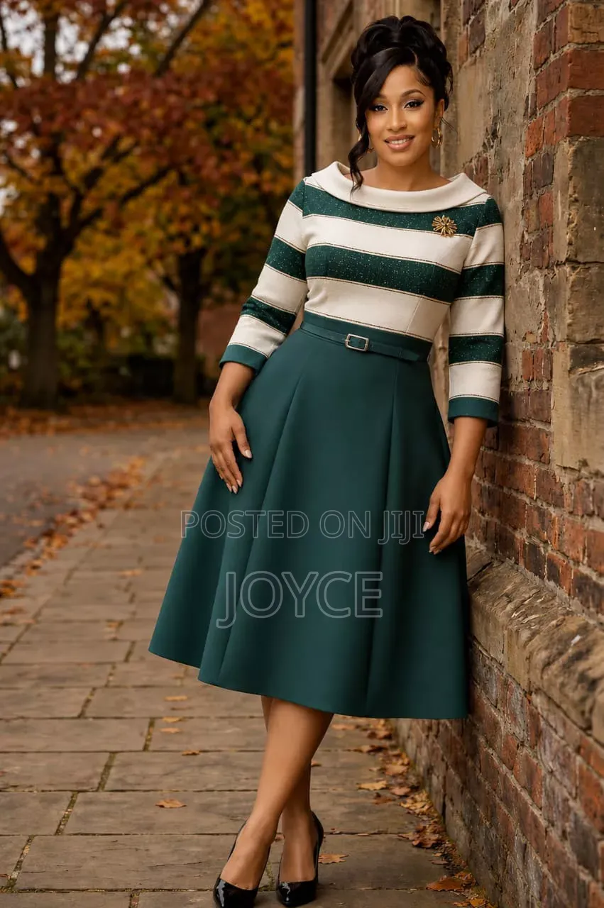 Skater Dress With a Falling Neck