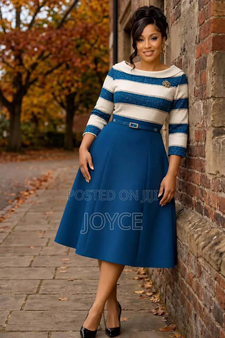 Skater Dress With a Falling Neck