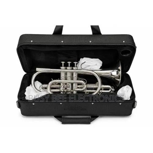 Silver Pocket Trumpet With Carry Case