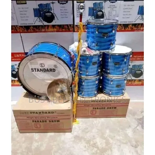 Complete Marching Band Drum Set –6 Pieces With Cymbals Drumsticks