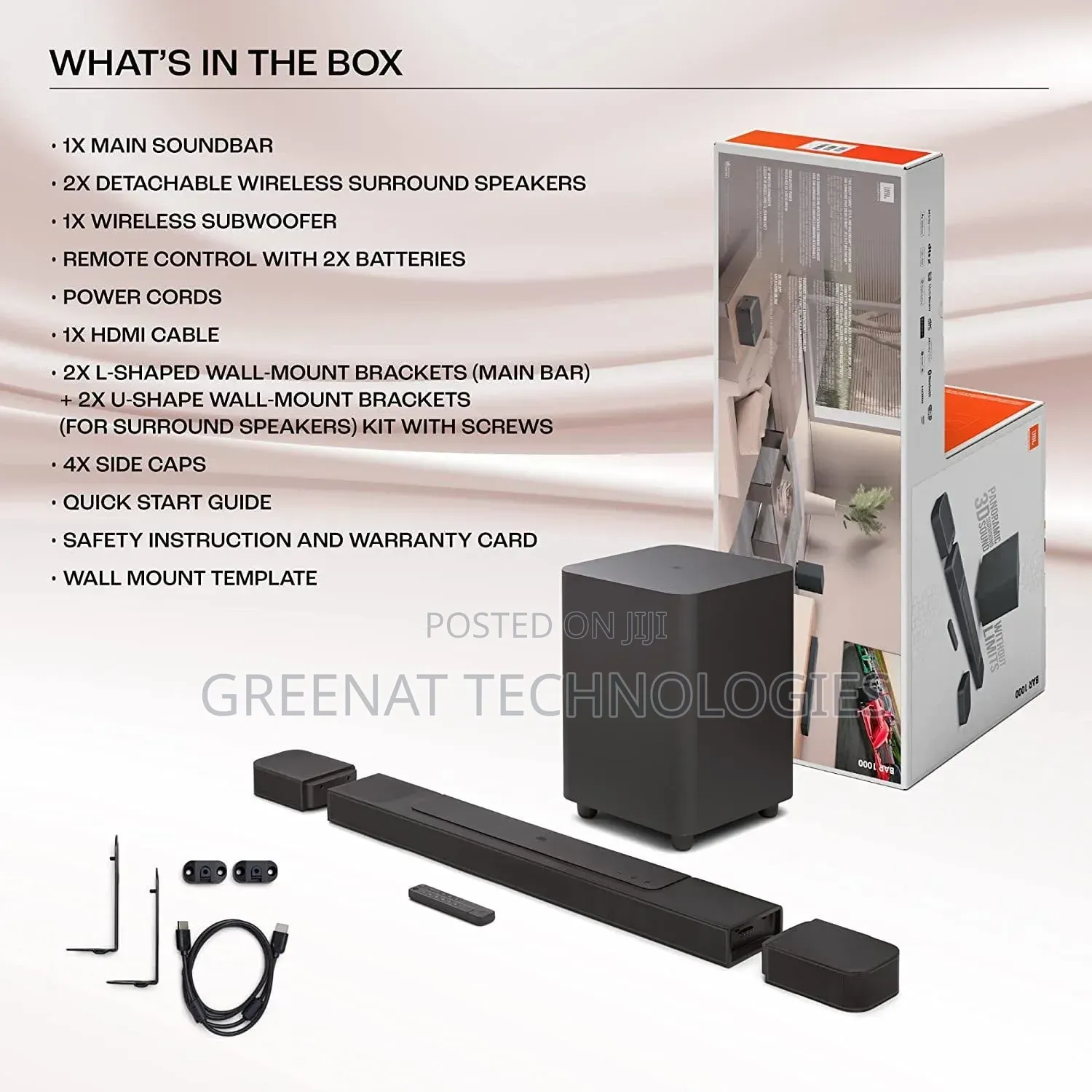 JBL Bar 1000 Mk2 - 960w Genuine JBL True 3d Surround Dolby Atmos 7.1.4