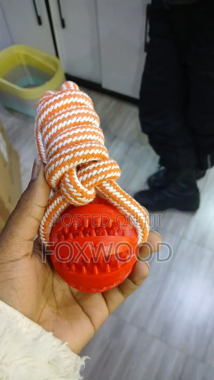 Dog Ball With Rope Tug of War Toy Interactive Dog Toy