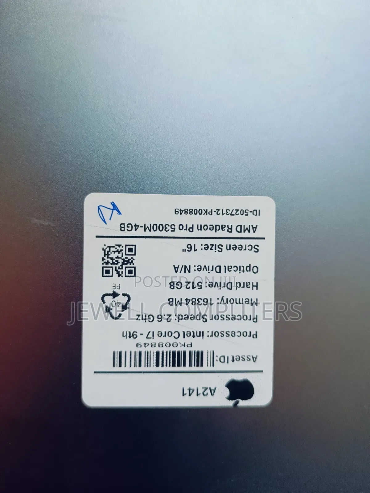 Laptop Apple MacBook Pro 2019 16GB Intel Core i7 SSD 512GB