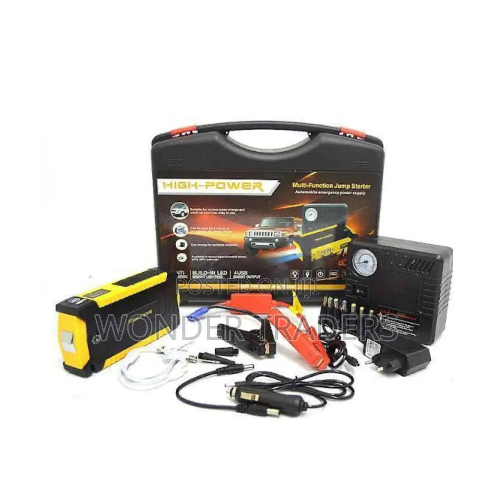 Car JumpStarter* Comes With 2-Cylinder Air Compressor