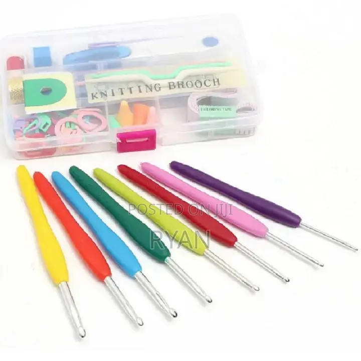 Full Set 16 Size Crochet Hooks Needles Stitches Knitting Craft Case
