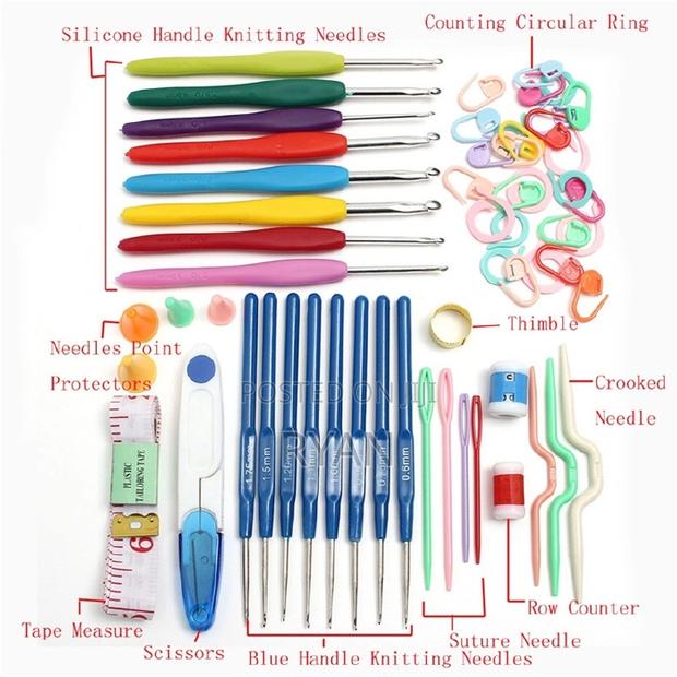 Full Set 16 Size Crochet Hooks Needles Stitches Knitting Craft Case