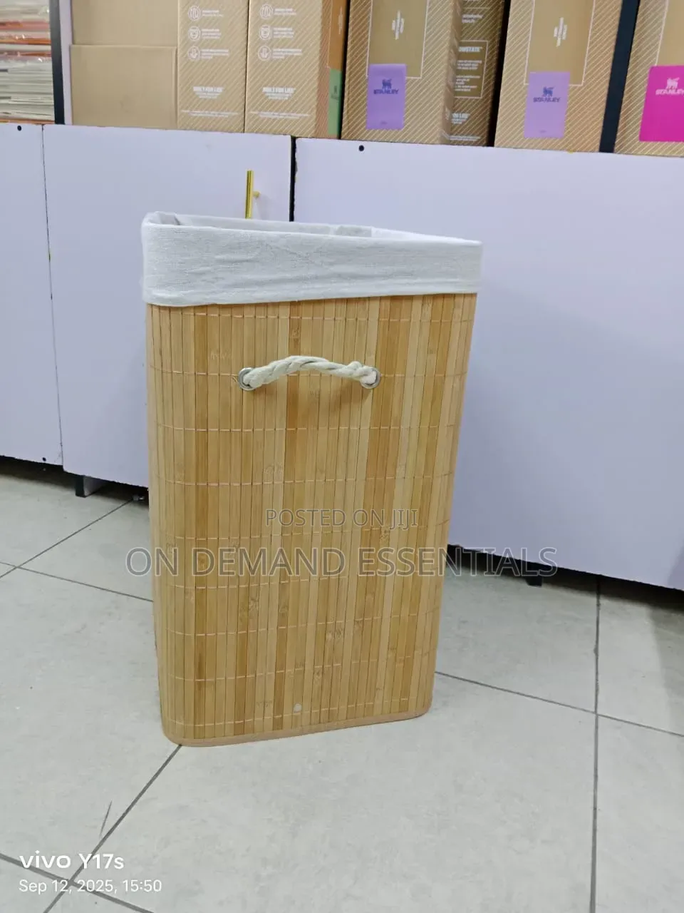 Eco-Friendly Foldable Bamboo Laundry Basket 
Brown