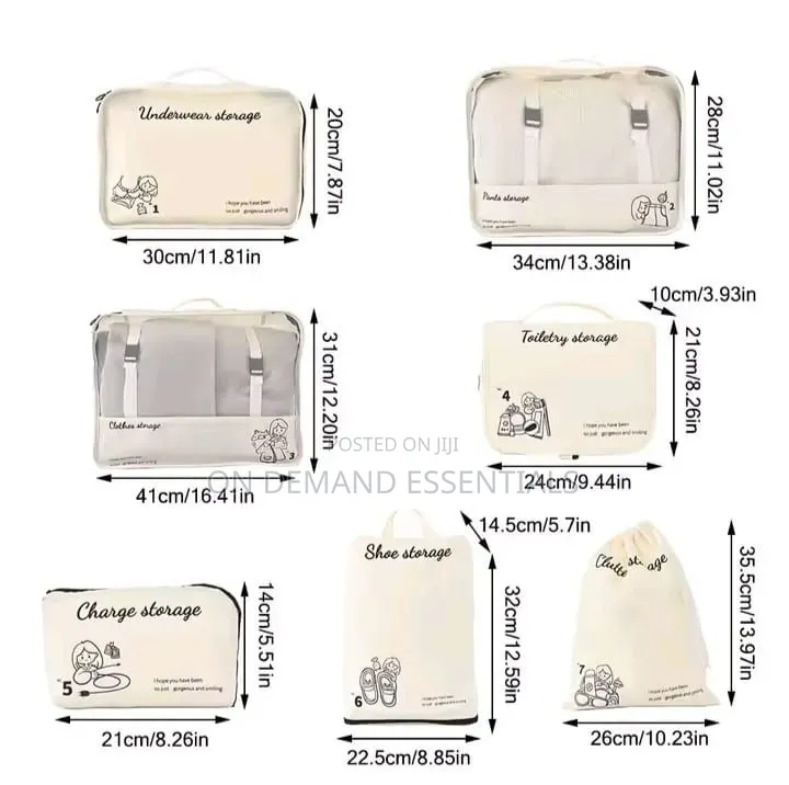 7pcs Luggage Travel Organizers for Suitcase