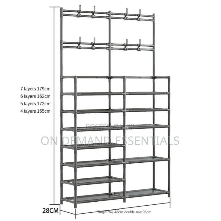 Multi Functional Double Row Shoe Rack