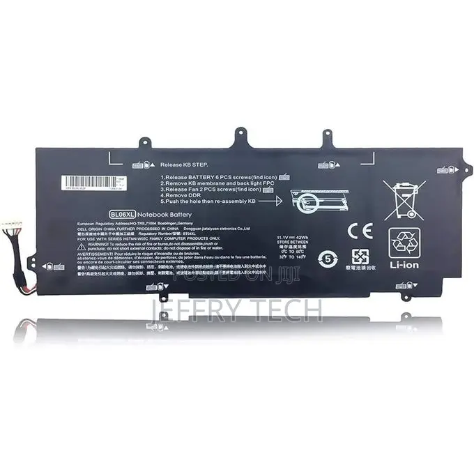 BL06/BL06XL Replacement Battery for HP EliteBook Folio Series - Black