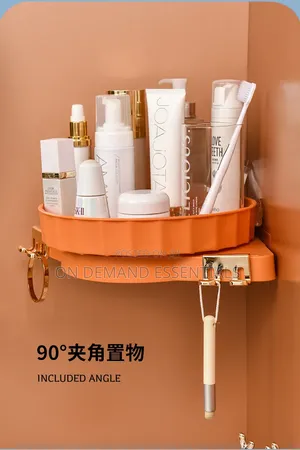 Rotating Triangle Bathroom Rack/ Cosmetic Organizer