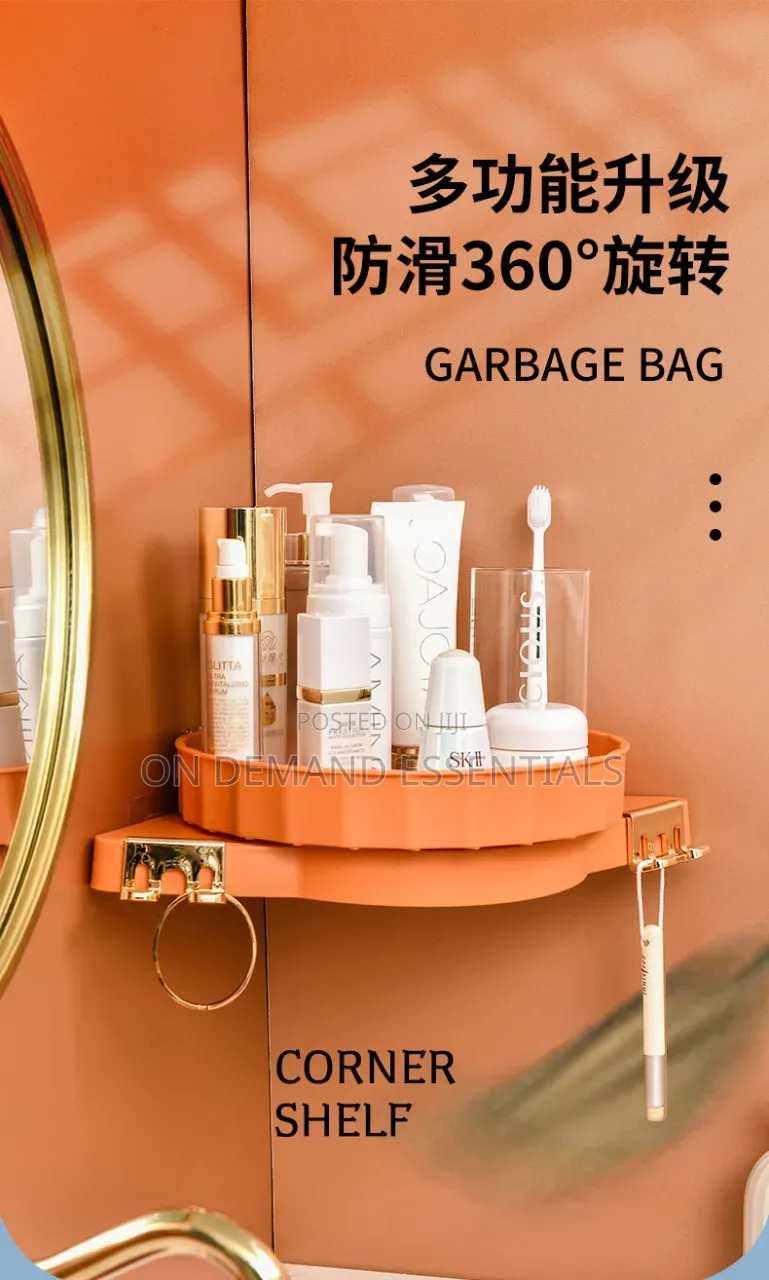 Rotating Triangle Bathroom Rack/ Cosmetic Organizer