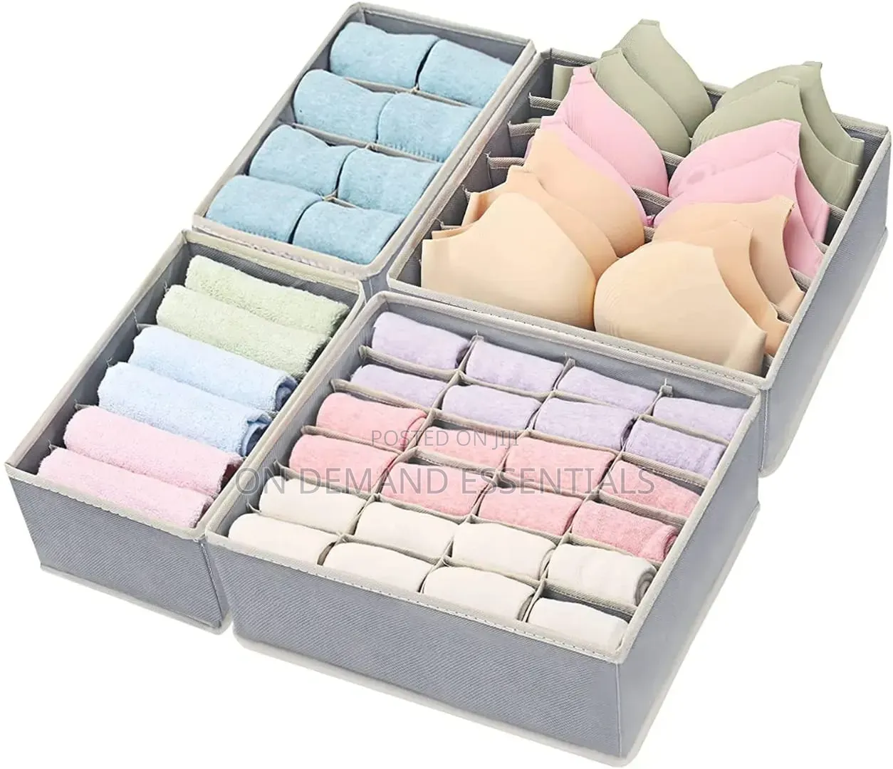 4Pcs Innerwear Organisers With Dividers