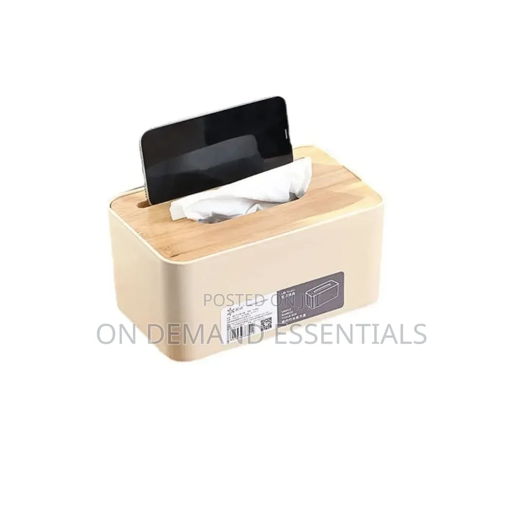 Napkin/ Serviette Holder With Bamboo Wood Cover