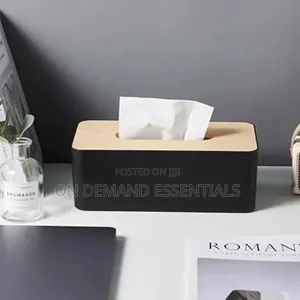 Napkin/ Serviette Holder With Bamboo Wood Cover