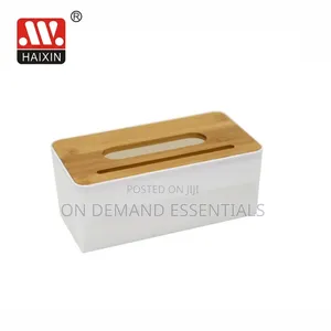 Napkin/ Serviette Holder With Bamboo Wood Cover