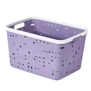 Large Binded Plastic Storage Basket