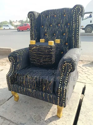 King Chair Black and Gold in Colour