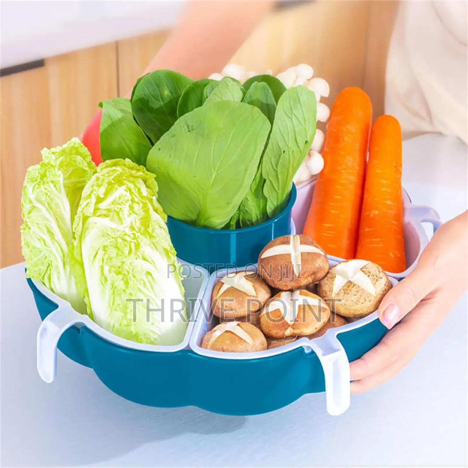 Multifunctional 5 Slot Rotating Vegetable Preparational Bowl