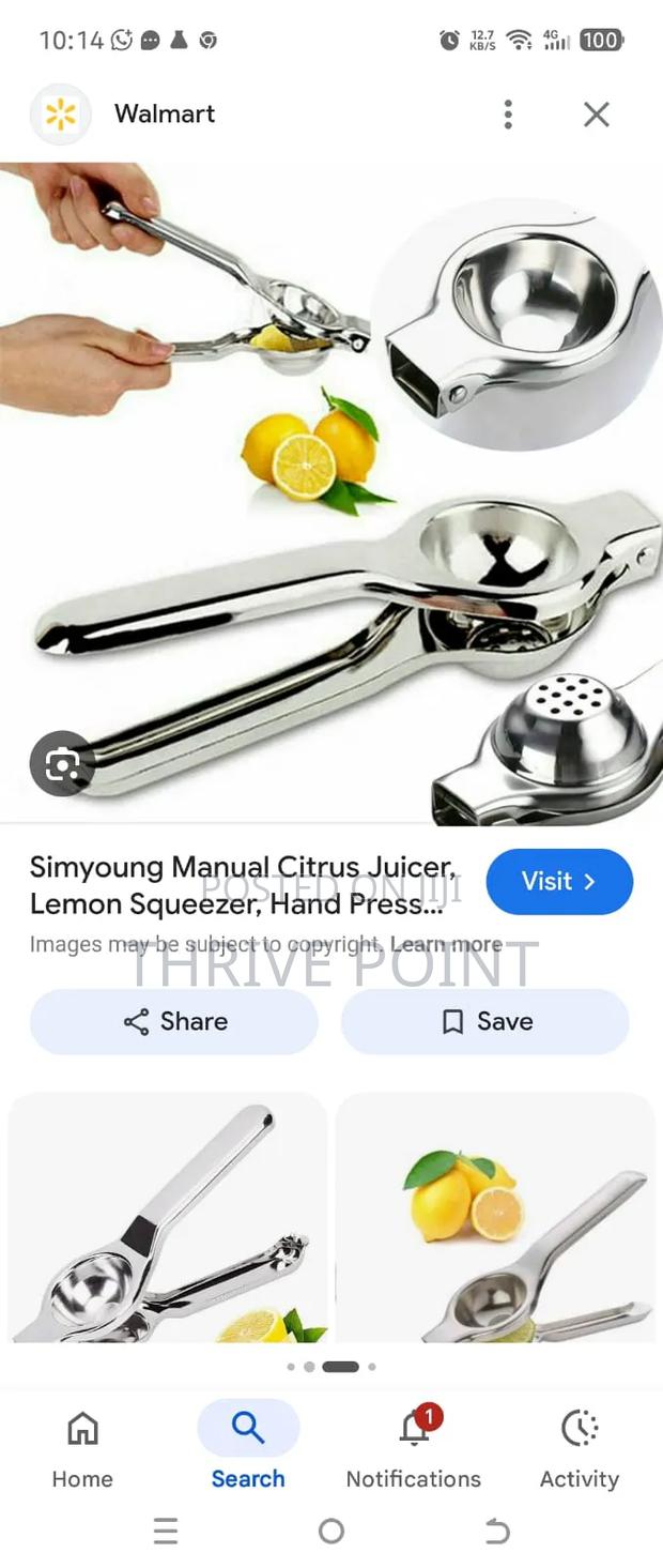 Stainless Steel Lemon Squeezer - thumbnail 2