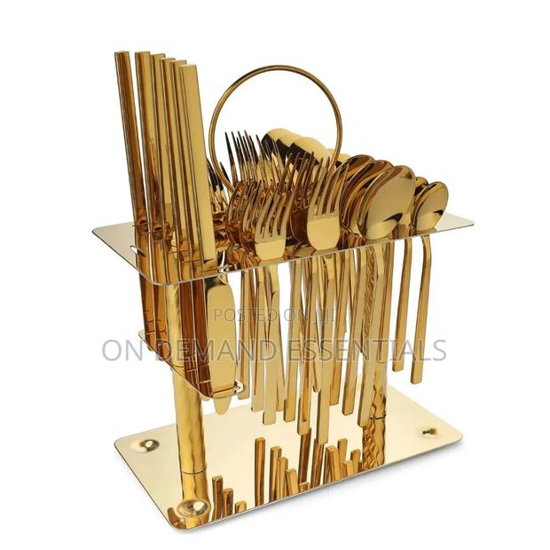 Luxury 36pcs Gold Cutlery Set - thumbnail 2
