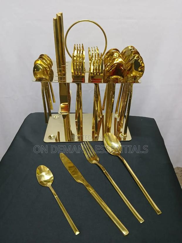 Luxury 36pcs Gold Cutlery Set - thumbnail 3