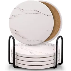 6 PCS Marble Style Ceramic Coasters
