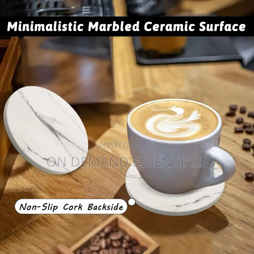 6 PCS Marble Style Ceramic Coasters
