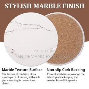 6 PCS Marble Style Ceramic Coasters