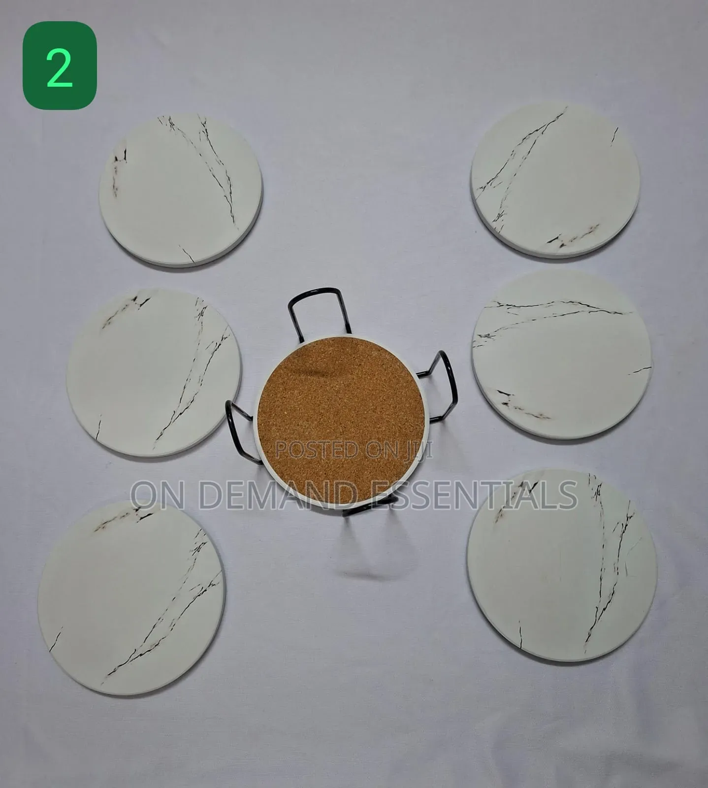 6 PCS Marble Style Ceramic Coasters