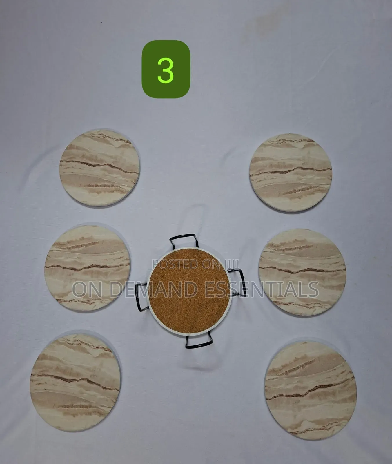 6 PCS Marble Style Ceramic Coasters